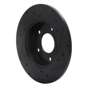 Buick LeSabre Brake Rotor (1) - Rear Left - R1 Concepts - Drilled & Slotted - Black - `92-`05